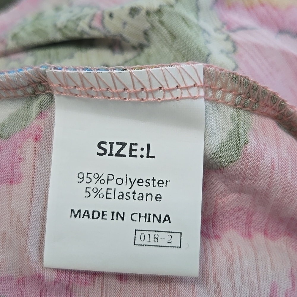Floral Multicolor Women's Top Size L - Picture 5 of 6